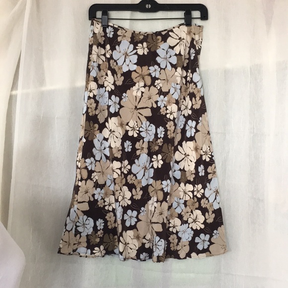 J crew floral bias cut A line pure silk skirt 2 - Picture 2 of 8